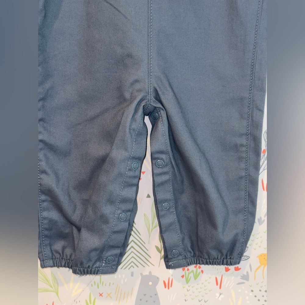 Carter’s 2 Piece Teddy Bear Overalls and Striped Shirt Set 6-9 Months - Picture 3 of 7